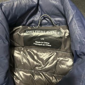 Blue puffy vest from Saks fifth avenue
